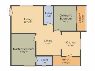 Hallmark Silvanus (2BHK+2T (1,148.94 sq ft) 1148.94 sq ft) Hallmark Silvanus (2BHK+2T (1,148.94 sq ft) 1148.94 sq ft)