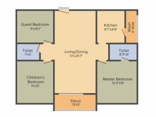 Hallmark Silvanus (3BHK+2T (1,500 sq ft) 1500 sq ft) Hallmark Silvanus (3BHK+2T (1,500 sq ft) 1500 sq ft)
