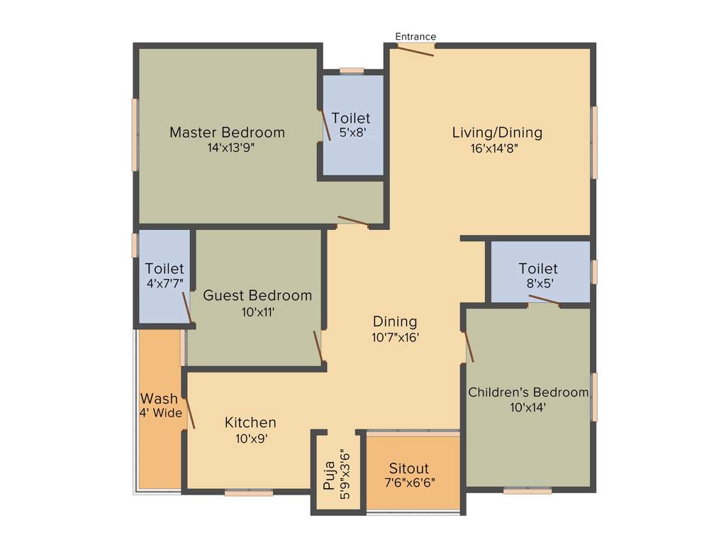 Hallmark Silvanus (3BHK+3T (1,729.76 sq ft) + Pooja Room 1729.76 sq ft)