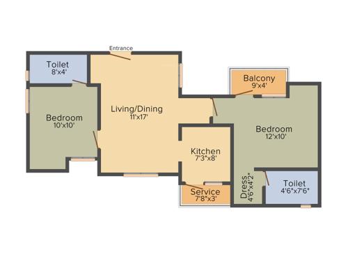Raunaq Aishwaryam (2BHK+2T (974 sq ft) 974 sq ft) Raunaq Aishwaryam (2BHK+2T (974 sq ft) 974 sq ft)