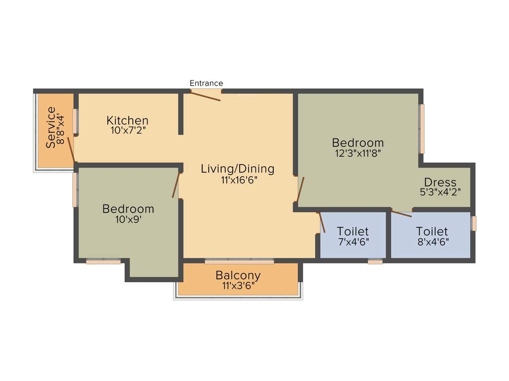 Raunaq Aishwaryam (2BHK+2T (986 sq ft) 986 sq ft)