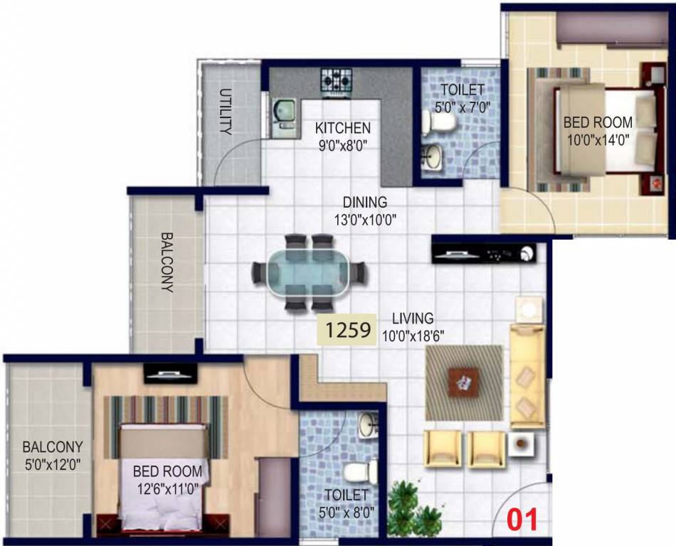 Isha Misty Green (2BHK+2T (1,259 sq ft) 1259 sq ft) Isha Misty Green (2BHK+2T (1,259 sq ft) 1259 sq ft)