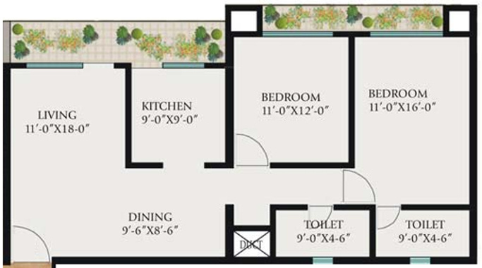 Red Infinity (2BHK+2T (1,600 sq ft) 1600 sq ft) Red Infinity (2BHK+2T (1,600 sq ft) 1600 sq ft)