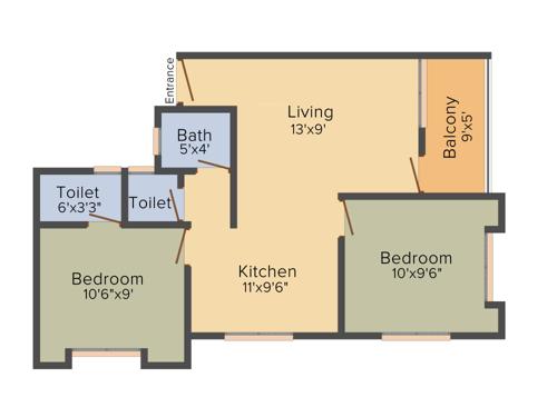 Saikrupa Vishwa Kalyan Nagari (2BHK+2T (743 sq ft) 743 sq ft)