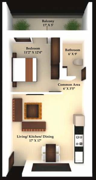 ACE R 1 (1BHK+1T (818 sq ft) 818 sq ft)