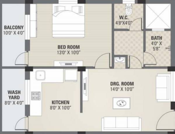 7 Oak Dream City (1BHK+1T (720 sq ft) 720 sq ft) 7 Oak Dream City (1BHK+1T (720 sq ft) 720 sq ft)