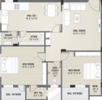 7 Oak Dream City (2BHK+2T (1,215 sq ft) 1215 sq ft)