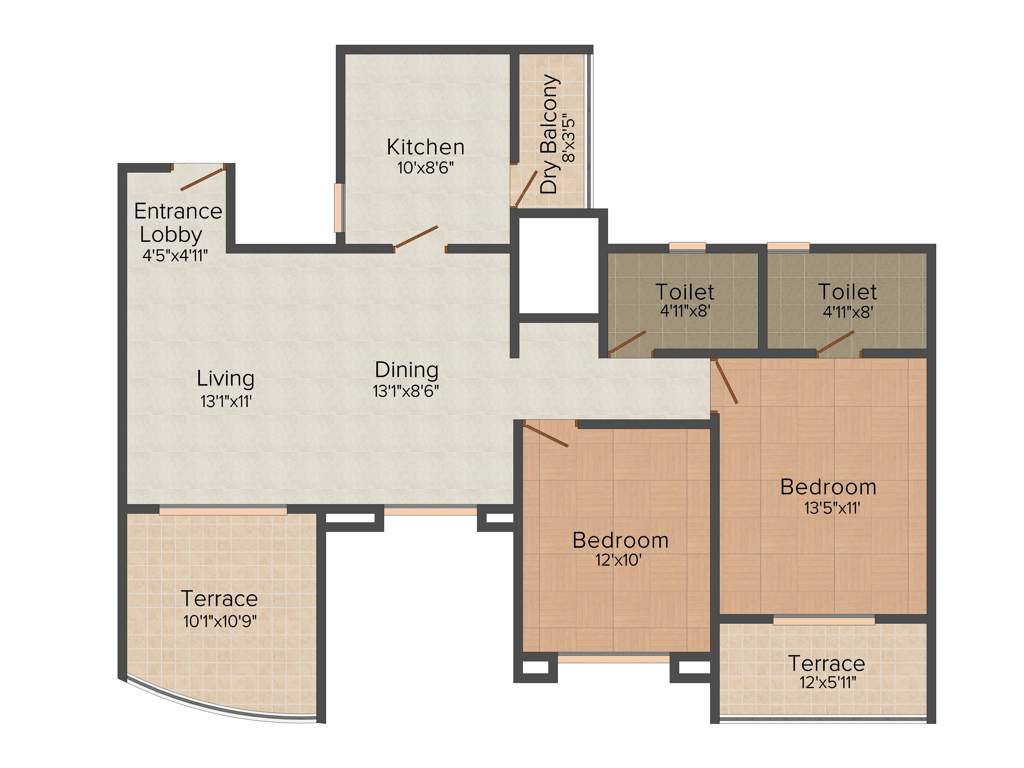 Nishant Iken (2BHK+2T (1,242 sq ft) 1242 sq ft)