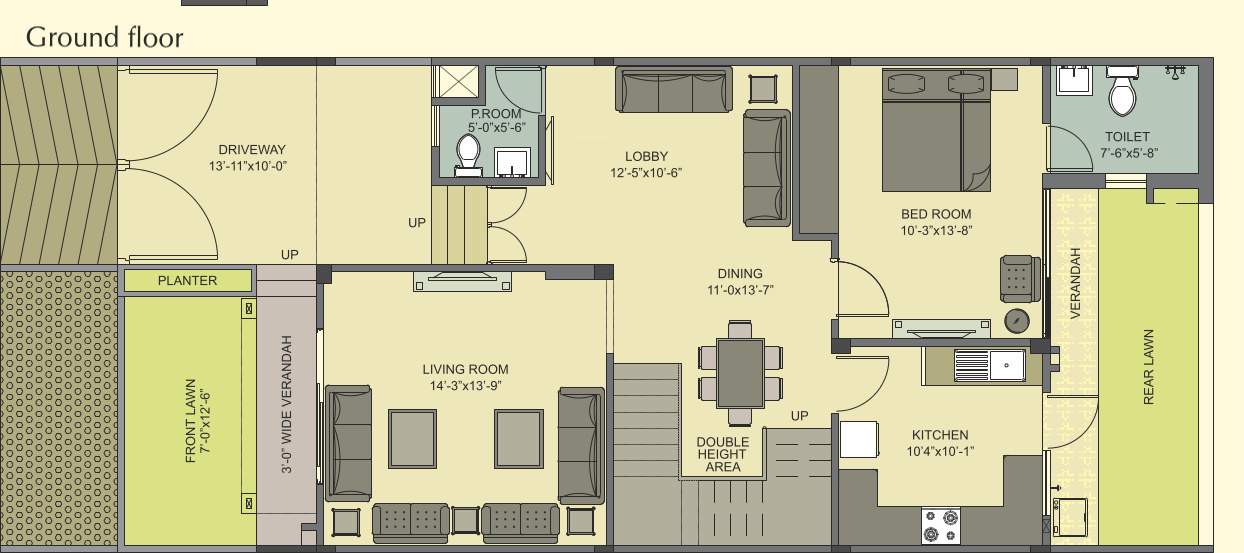  aangan prime villa Floor Plan Ground Floor Plan