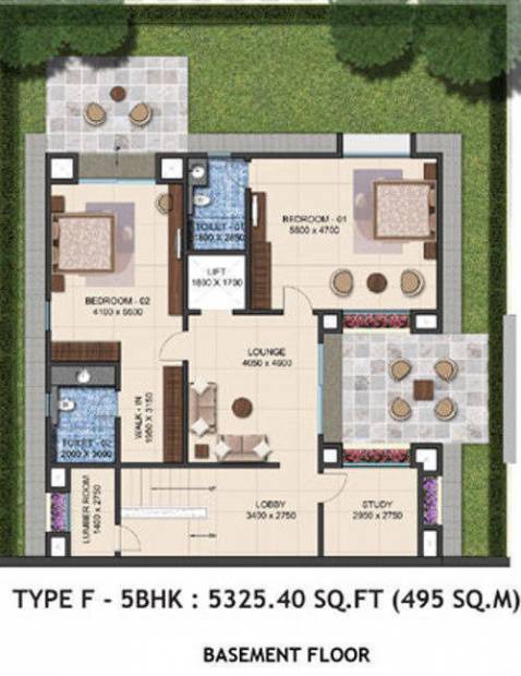 Sobha Bela Encosta (5BHK+6T (5,325 sq ft) + Study Room 5325 sq ft)