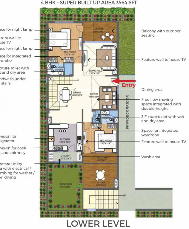 ARD Saavan Town Home (4BHK+4T (3,564 sq ft) 3564 sq ft)