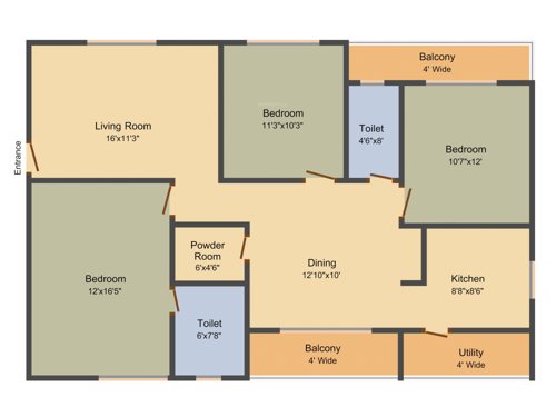 Sahiti Sri Vidhya Petals (3BHK+2T (1,690 sq ft) 1690 sq ft)