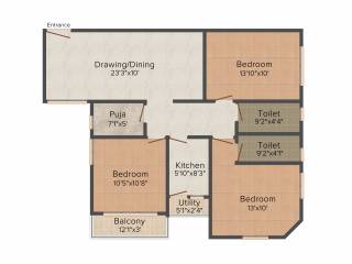 Ganguly 4 Sight Maple (3BHK+2T (1,416 sq ft) + Pooja Room 1416 sq ft) Ganguly 4 Sight Maple (3BHK+2T (1,416 sq ft) + Pooja Room 1416 sq ft)