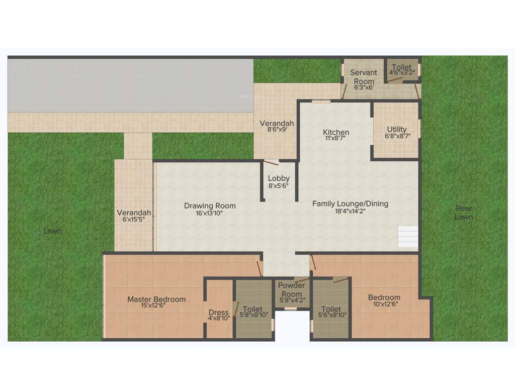 SS Aaron Ville (3BHK+4T (3,411 sq ft)   Servant Room 3411 sq ft)