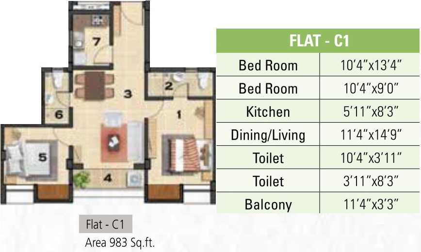 Ganguly 4Sight Cityhouse (2BHK+2T (983 sq ft) 983 sq ft) Ganguly 4Sight Cityhouse (2BHK+2T (983 sq ft) 983 sq ft)