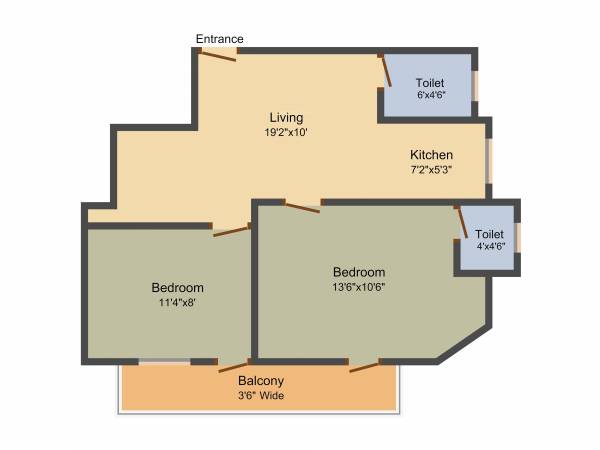 Sidharth Sidharth Tower (2BHK+2T (803 sq ft) 803 sq ft)