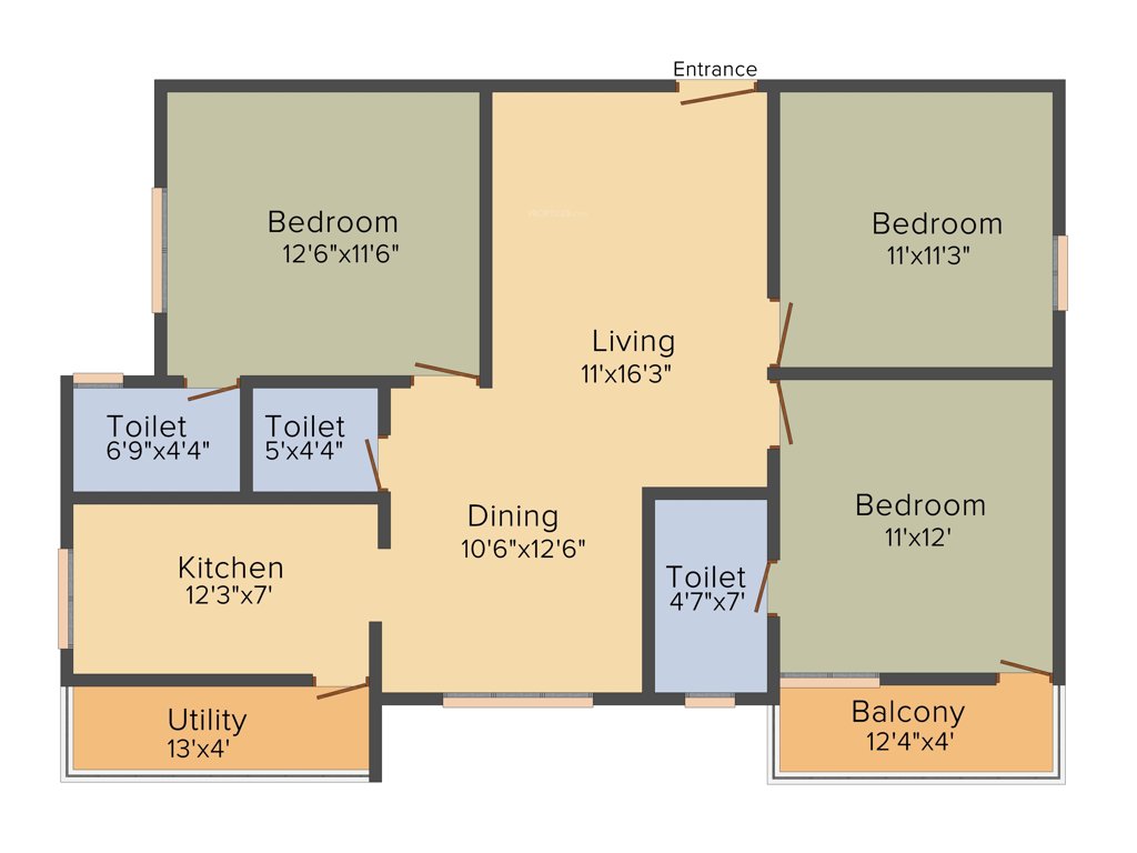EAPL Appa Atlantis (3BHK+3T (1,149 sq ft) 1149 sq ft)