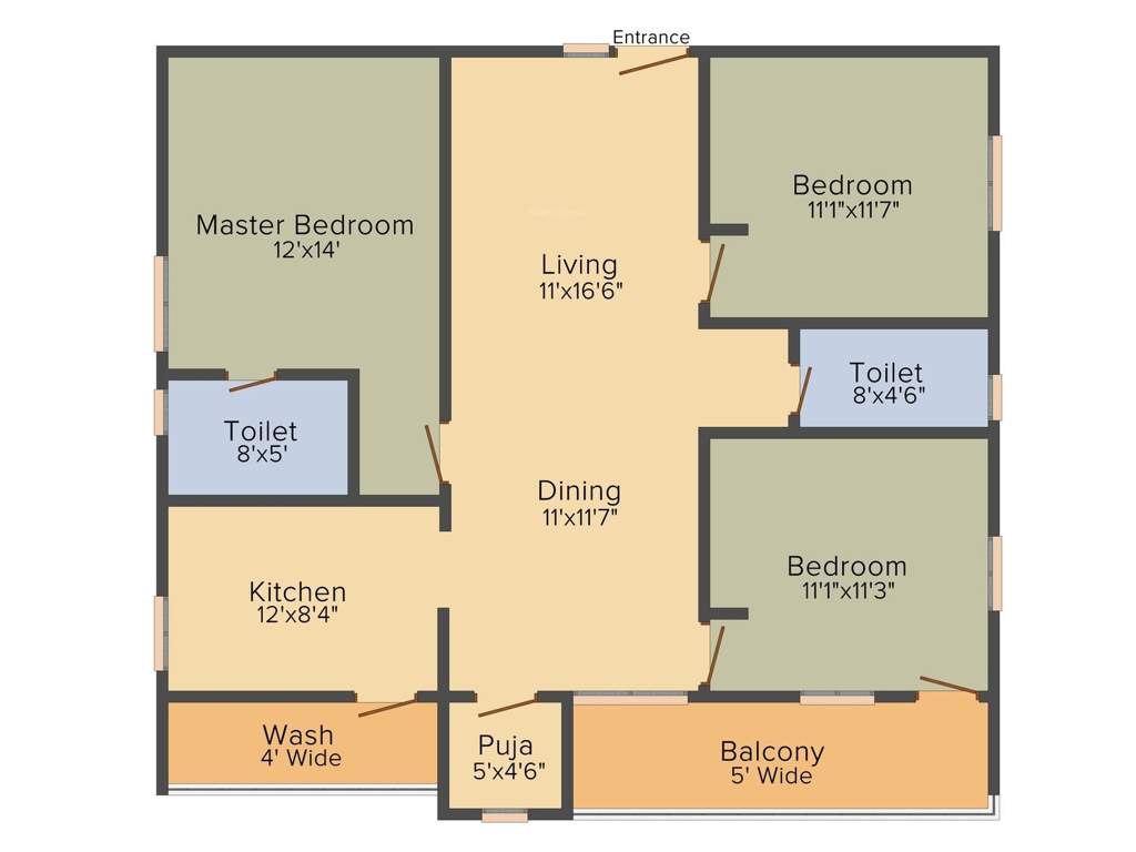 Sri Maruthi Builders And Developers Elite (3BHK+2T (1,520 sq ft) + Pooja Room 1520 sq ft)