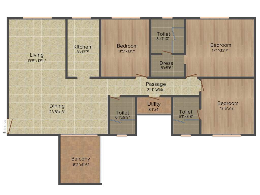 Ideal Ideal Exotica (3BHK+3T (2,525 sq ft) 2525 sq ft)