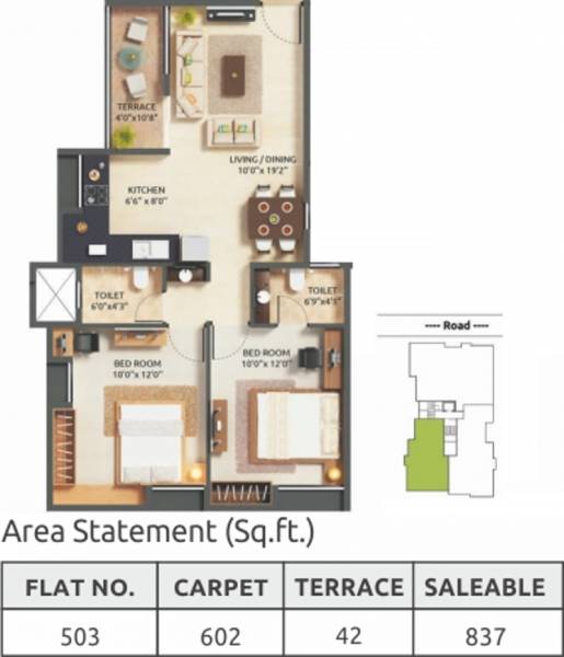 Gokhale Prachi Krupa (2BHK+2T (837 sq ft) 837 sq ft)