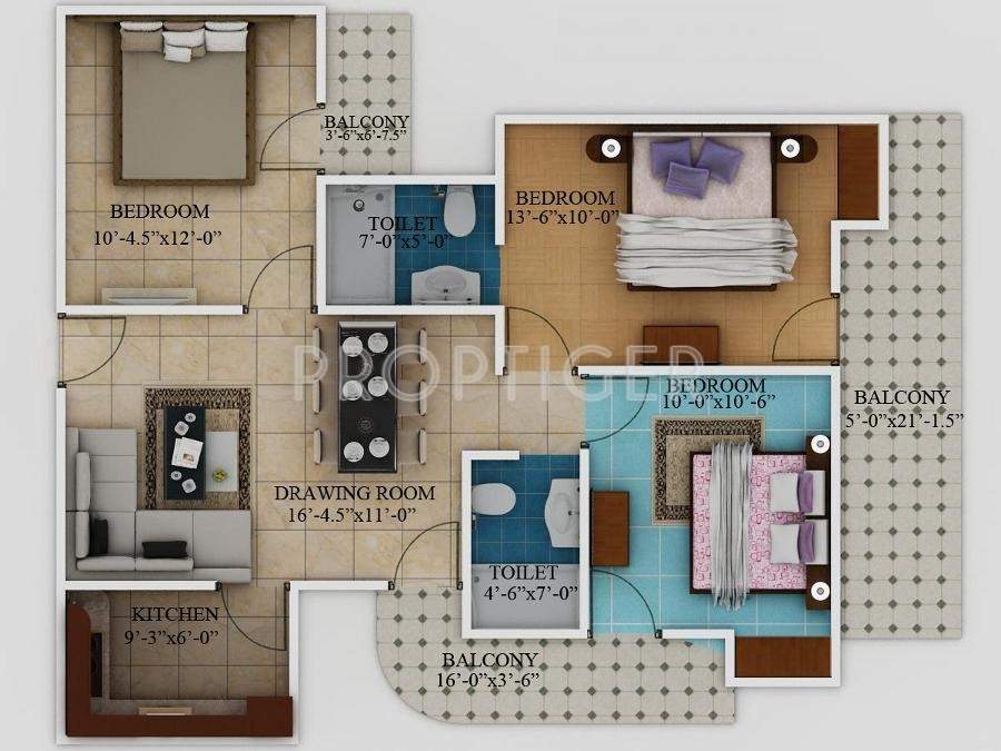 Javin Raj Empire (3BHK+2T (1,225 sq ft) 1225 sq ft)