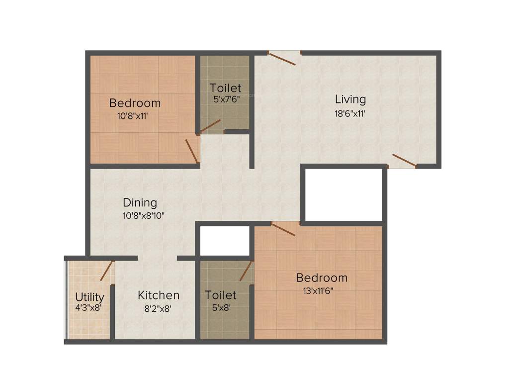 Soundarya Kamakshi (2BHK+2T (1,120 sq ft) 1120 sq ft)