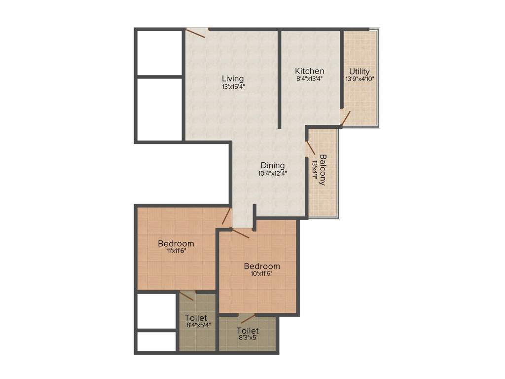 Soundarya Kamakshi (2BHK+2T (1,230 sq ft) 1230 sq ft)