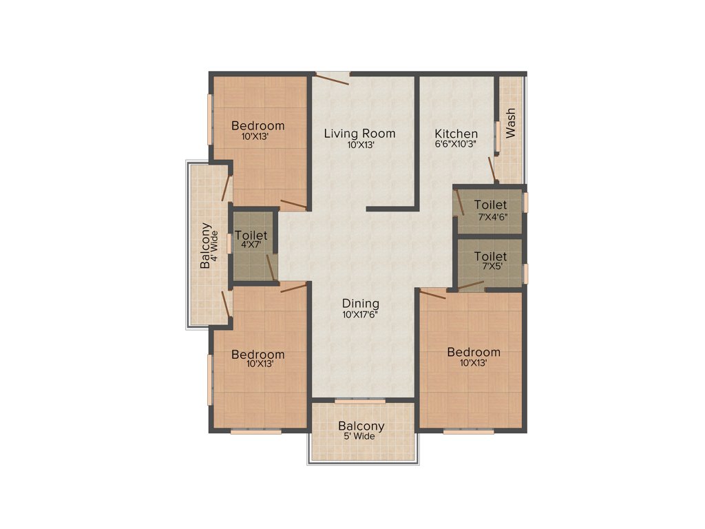 Crescent Crescent Paramount (3BHK+3T (1,440 sq ft) 1440 sq ft)