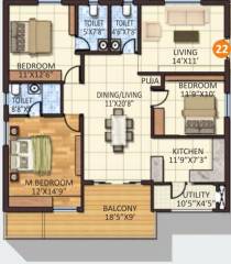 Sahiti Sudheshna Alpine Heights (3BHK+2T (1,660 sq ft) + Pooja Room 1660 sq ft)