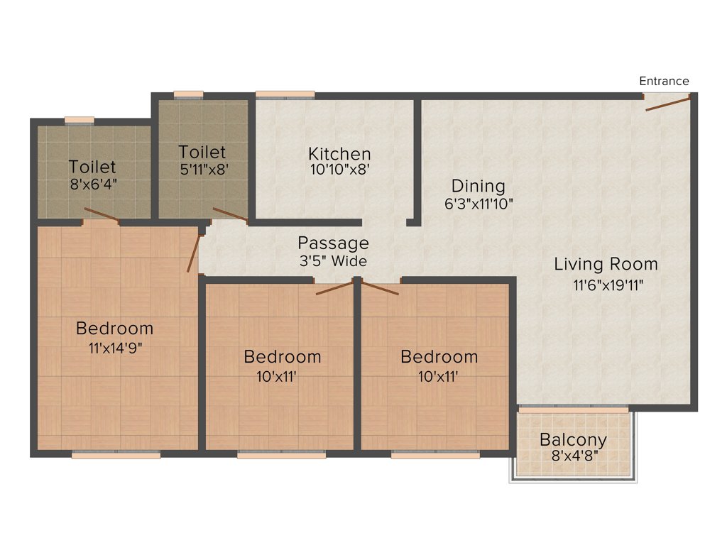 Ideal Ideal Regency (3BHK+2T (1,440 sq ft) 1440 sq ft)