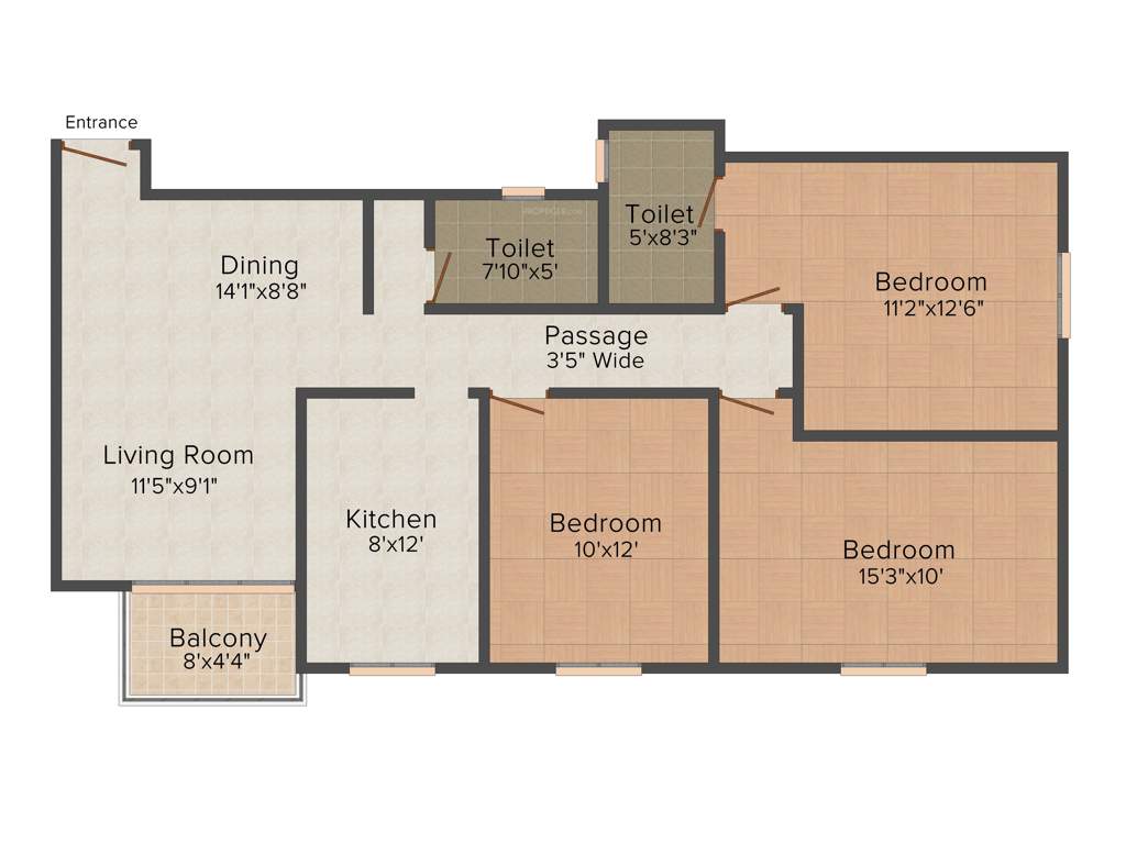 Ideal Ideal Regency (3BHK+2T (1,465 sq ft) 1465 sq ft)