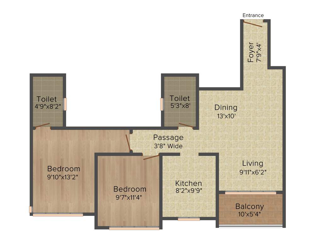 Ideal Ideal Heights (2BHK+2T (1,185 sq ft) 1185 sq ft)