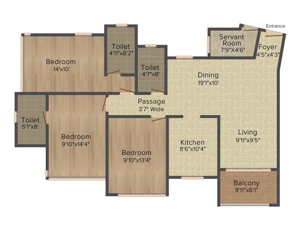 Ideal Ideal Heights (3BHK+3T (1,680 sq ft) 1680 sq ft)