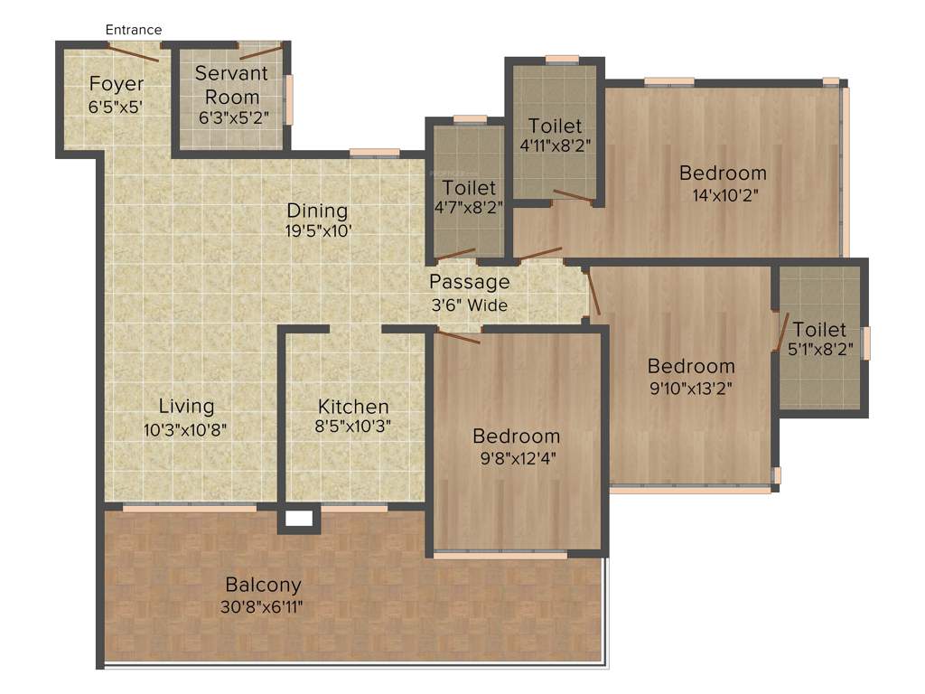 Ideal Ideal Heights (3BHK+3T (1,850 sq ft) 1850 sq ft)