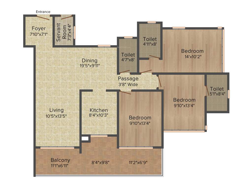 Ideal Ideal Heights (3BHK+3T (1,995 sq ft) 1995 sq ft)