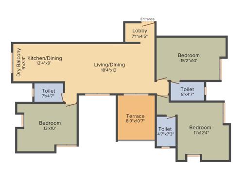 Gokhale Shree Padmavati (3BHK+3T (1,442 sq ft) 1442 sq ft)