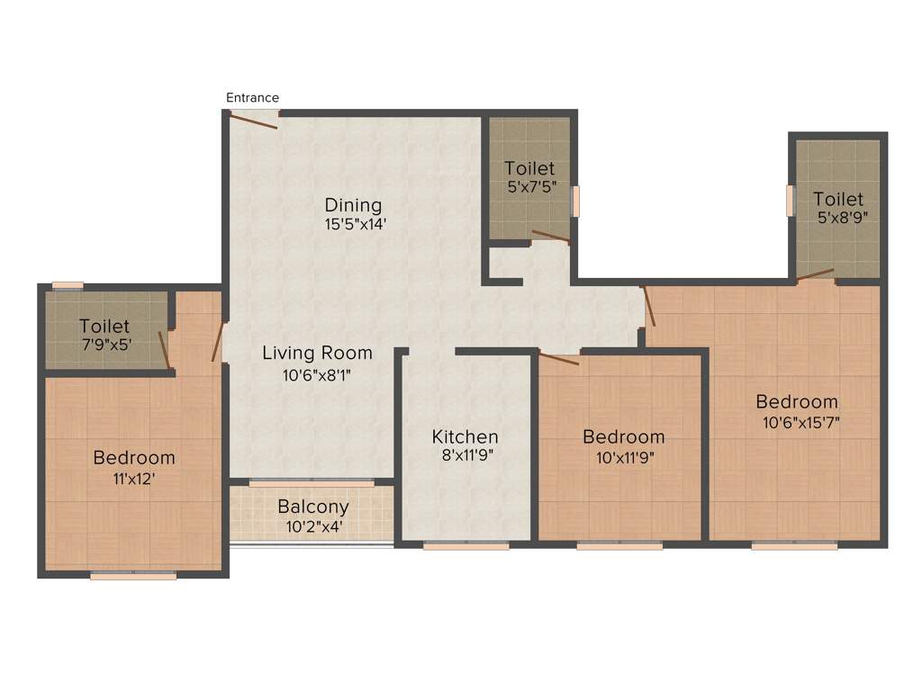 Ideal Ideal Unique Residency (3BHK+3T (1,720 sq ft) 1720 sq ft)