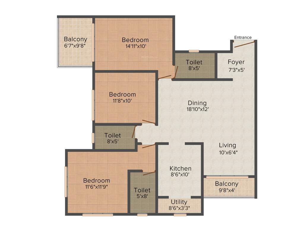 Ideal Ideal Unique Residency (3BHK+3T (1,780 sq ft) 1780 sq ft)