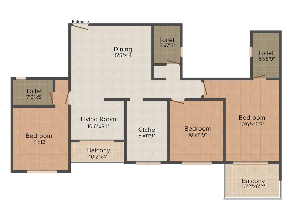 Ideal Ideal Unique Residency (3BHK+3T (1,805 sq ft) 1805 sq ft)