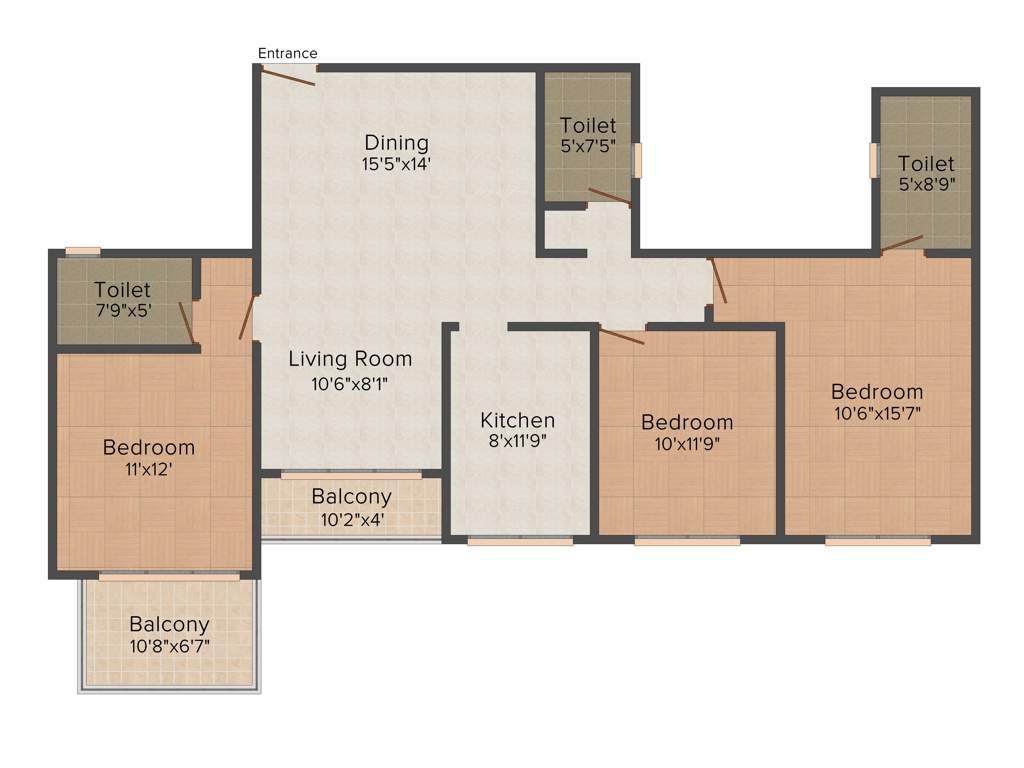 Ideal Ideal Unique Residency (3BHK+3T (1,830 sq ft) 1830 sq ft)