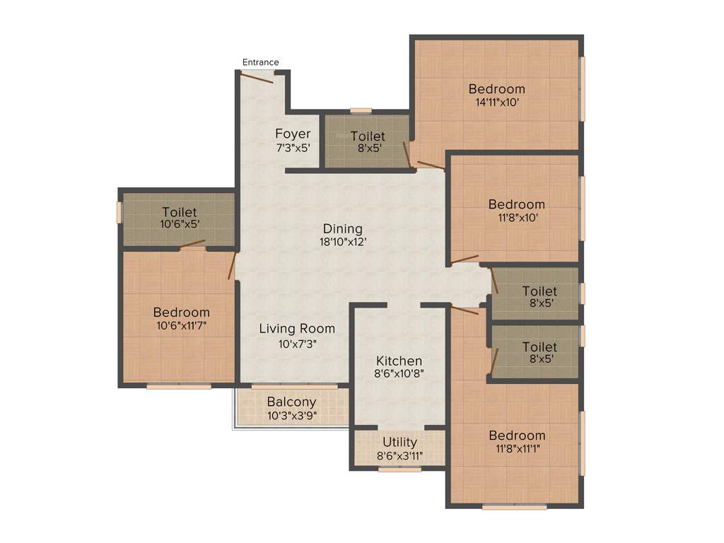 Ideal Ideal Unique Residency (4BHK+4T (1,985 sq ft) 1985 sq ft)