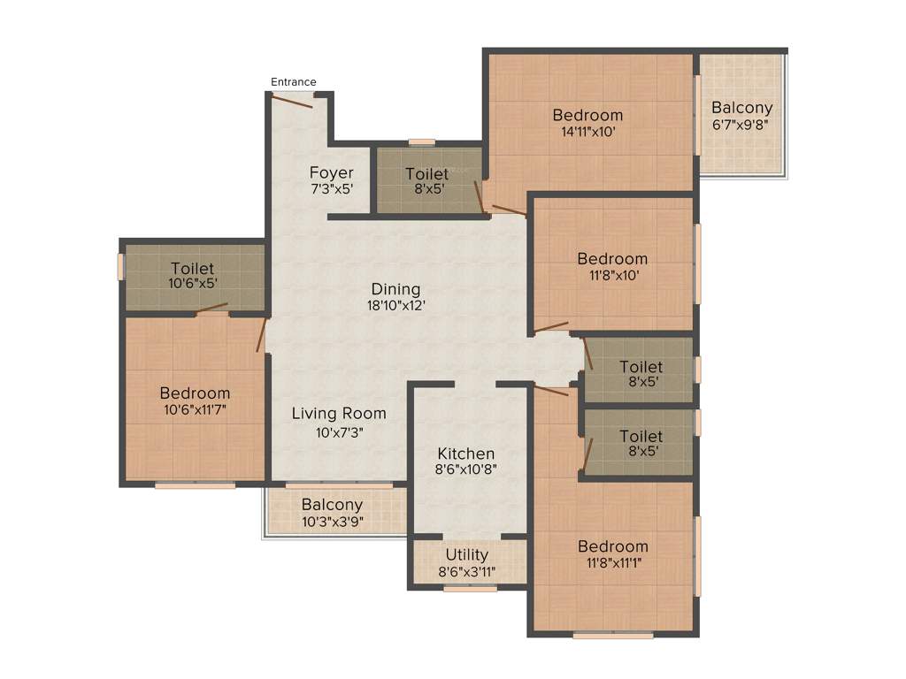 Ideal Ideal Unique Residency (4BHK+4T (2,075 sq ft) 2075 sq ft)