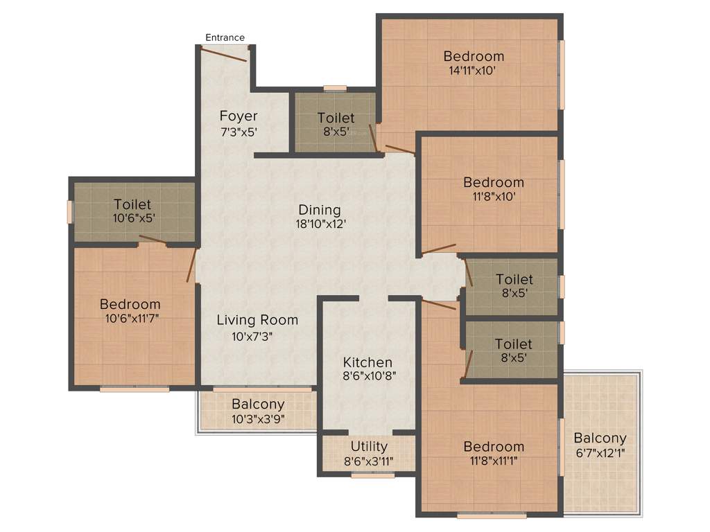 Ideal Ideal Unique Residency (4BHK+4T (2,095 sq ft) 2095 sq ft)