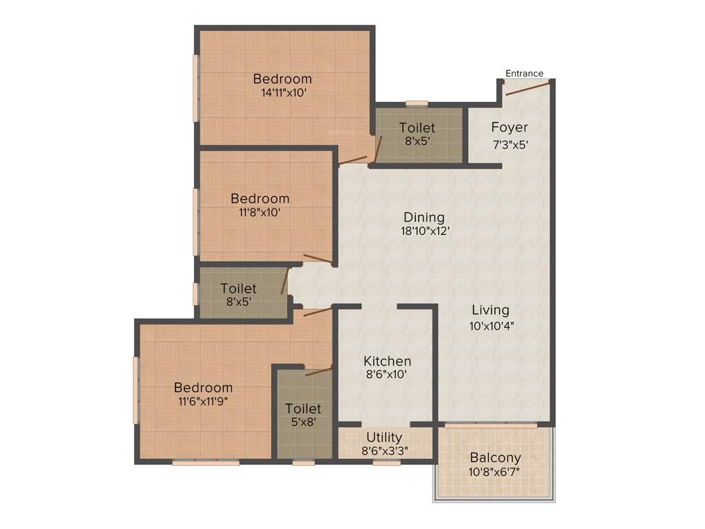 Ideal Ideal Unique Residency (3BHK+3T (1,790 sq ft) 1790 sq ft)