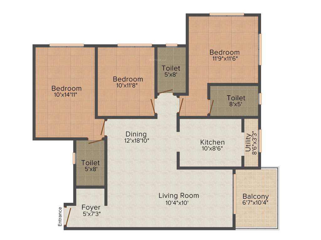 Ideal Ideal Unique Residency (3BHK+3T (1,760 sq ft) 1760 sq ft)