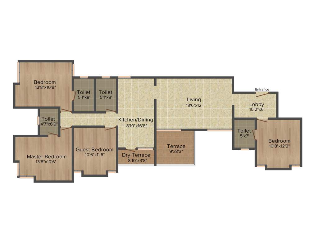 Icon Ashwinikunj (4BHK+4T (1,642 sq ft) 1642 sq ft)