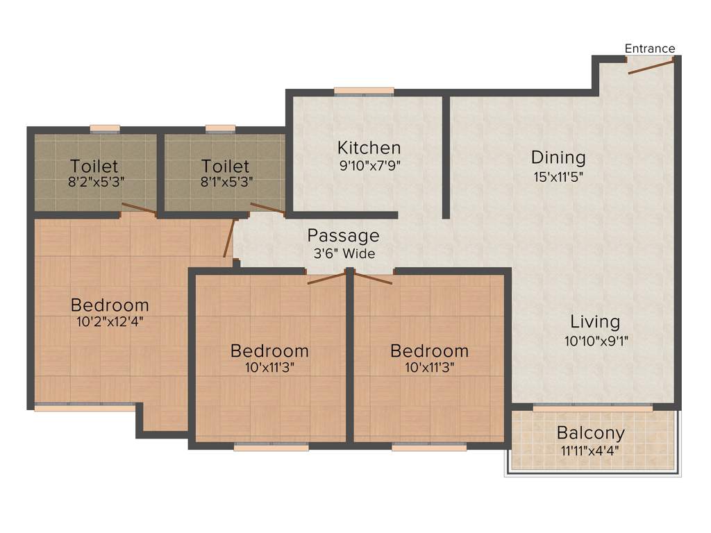 Ideal Greens (3BHK+3T (1,390 sq ft) 1390 sq ft)