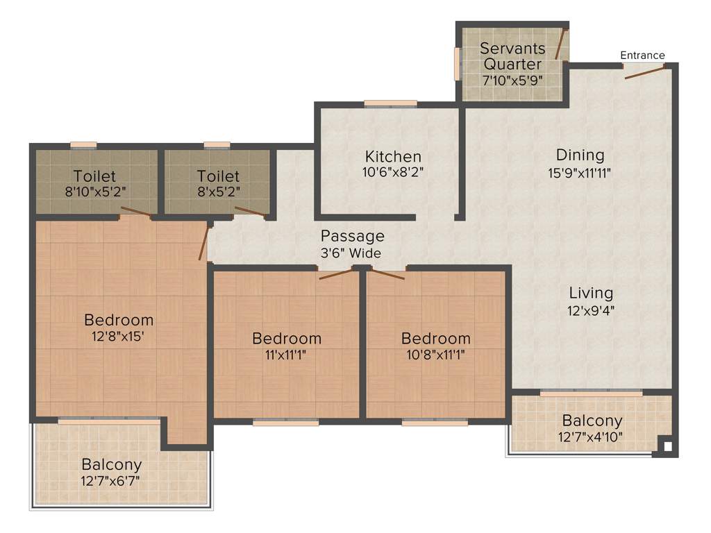Ideal Greens (3BHK+3T (1,820 sq ft) 1820 sq ft)