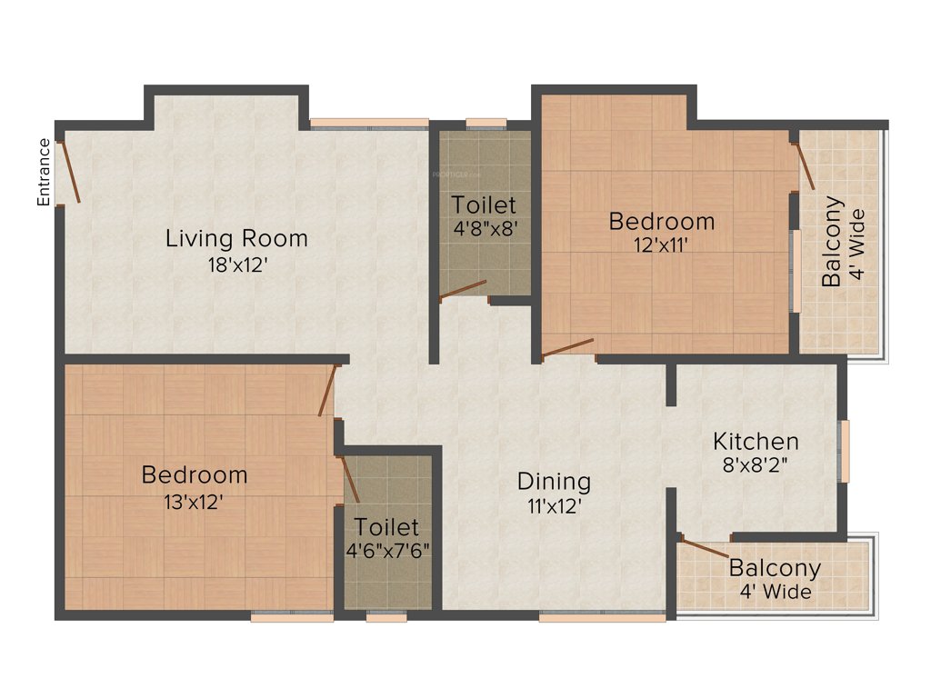 SLV Serenity (2BHK+2T (1,206 sq ft) 1206 sq ft)