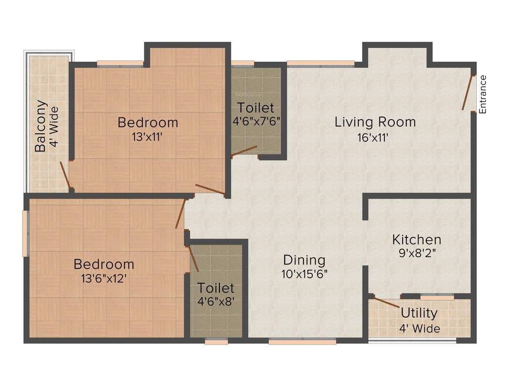 SLV Serenity (2BHK+2T (1,190 sq ft) 1190 sq ft)